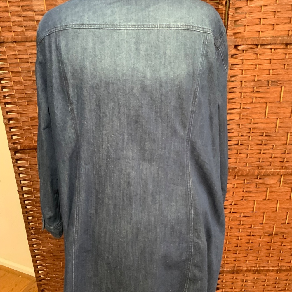 Agnes Orinda Denim Jacket Jean Shacket Size 4X Dark Blue RET $87.99 - Picture 13 of 16